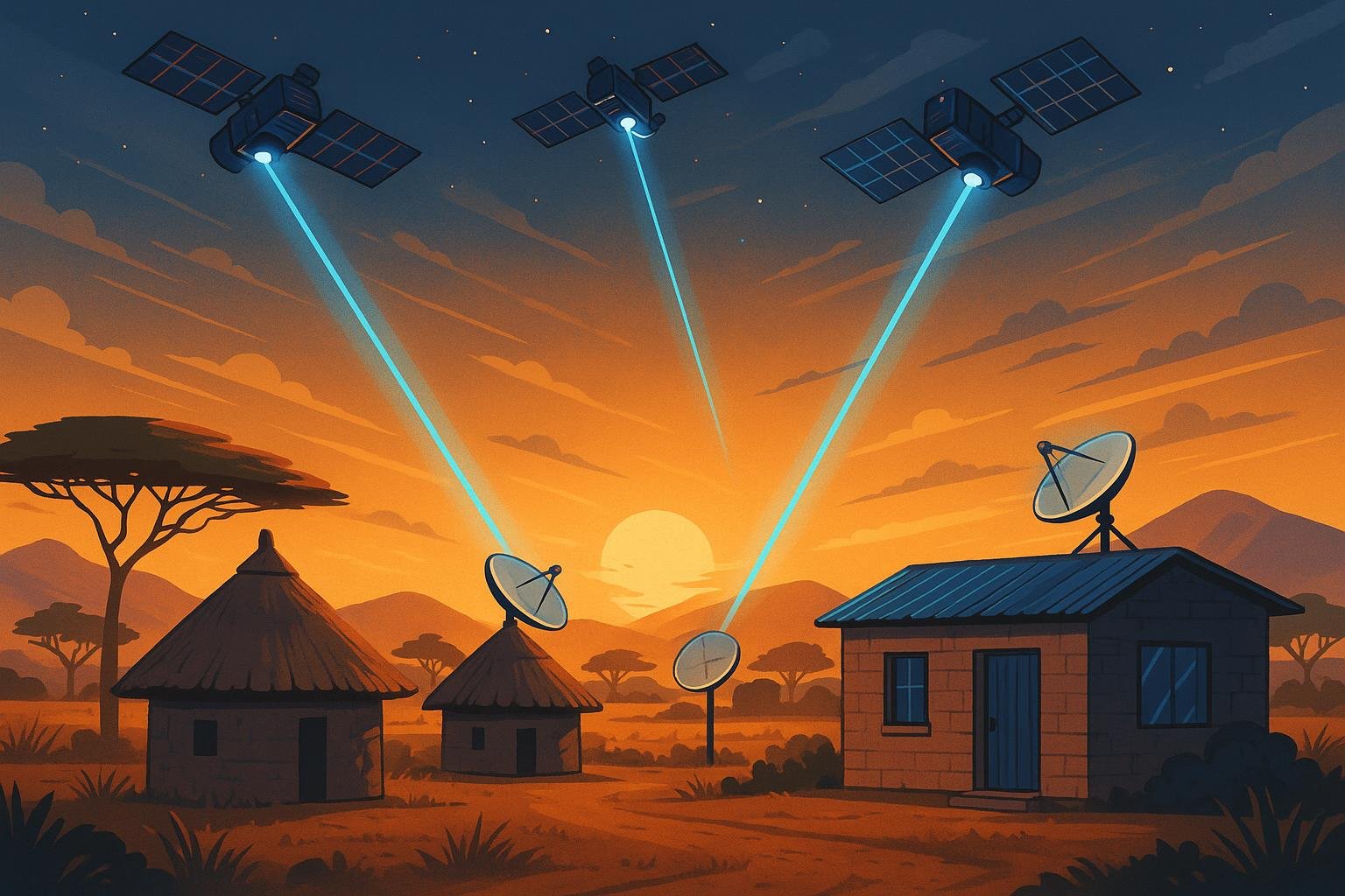 Satellite connectivity providing internet to remote African regions